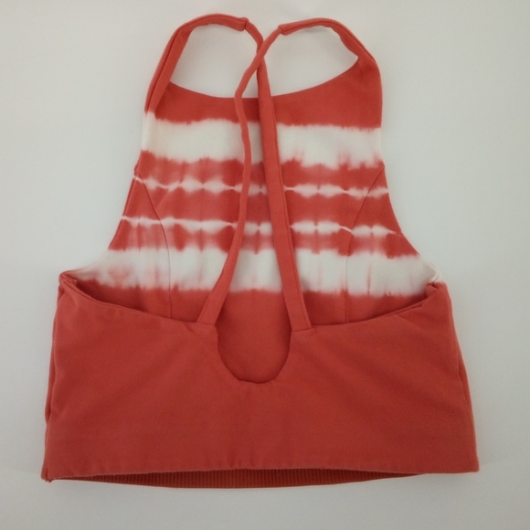 Aerie Chill Play Move Cotton Blend XS Orange Tie Dye Sports Bra Top - Picture 9 of 9